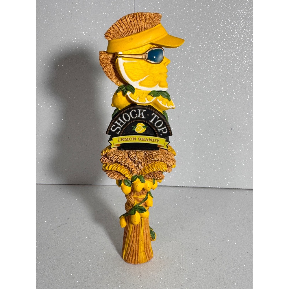Shock Top Lemon Shandy Beer Tap Handle Figural Mohawk Lemon Sunglasses 11.5 Inch